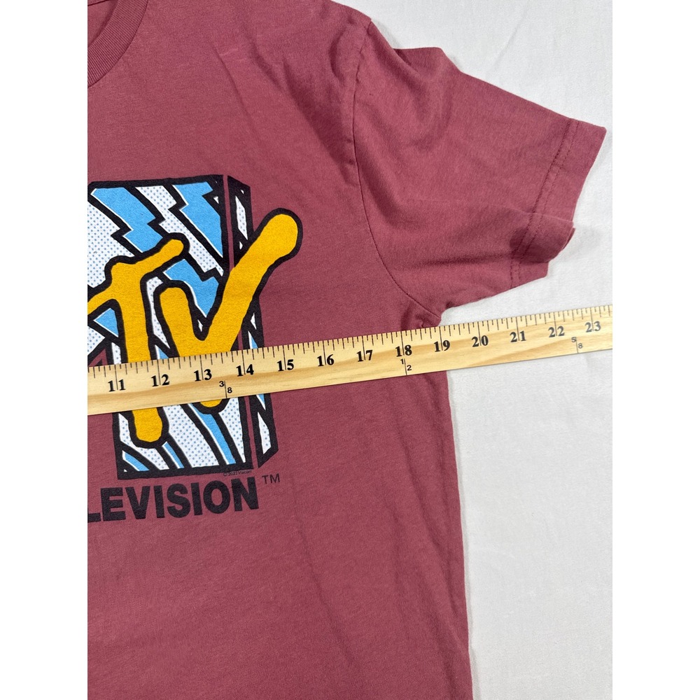 American Classics MTV Music Television Graphic T-Shirt Mens Medium Burgundy Red - Picture 3 of 5